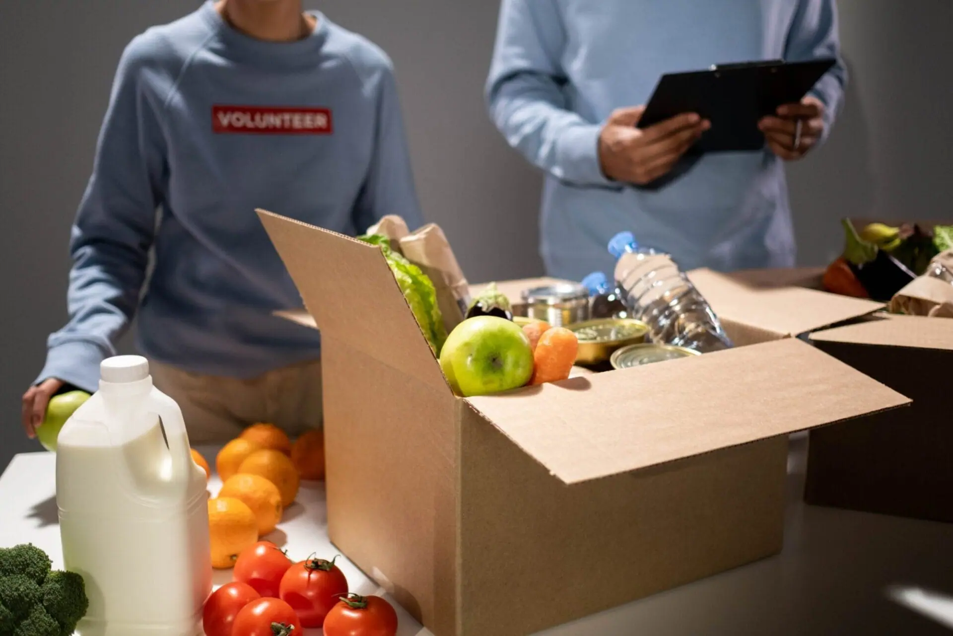 box full of groceries